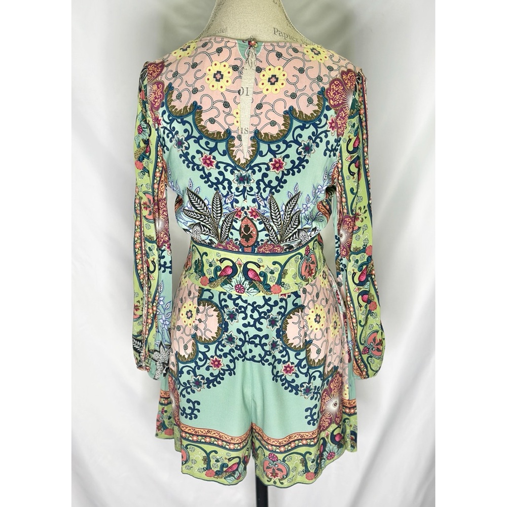 Farm Rio for Anthropologie Bohemian Caversham Floral Print Romper - Picture 6 of 12